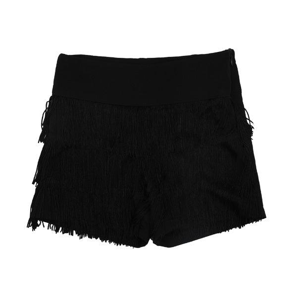 GIRLS BLACK TASSEL SHORTS