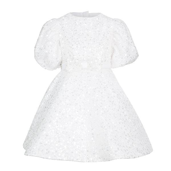 Girls white best sale sparkly dress