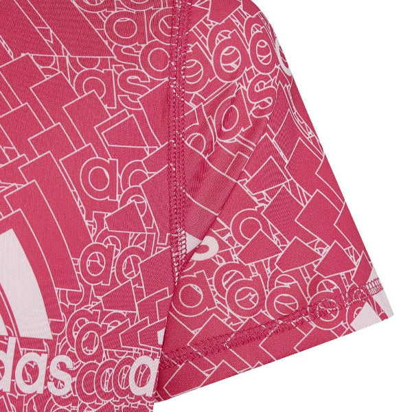 PINK PRINT ADIDAS T-SHIRT FOR GIRLS