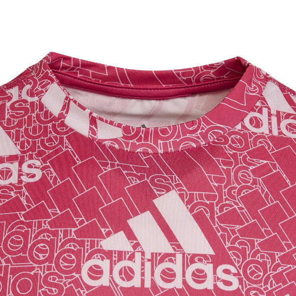 PINK PRINT ADIDAS T-SHIRT FOR GIRLS