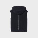 BOYS BLACK SLEEVELESS HOODIE