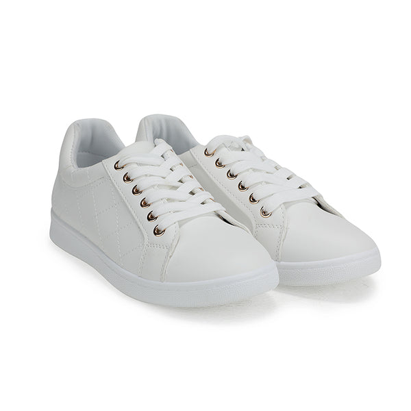 BOYS' WHITE LACE-UP SNEAKERS