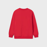 RED LONG SLEEVE GRAPHIC PULLOVER FOR BOYS