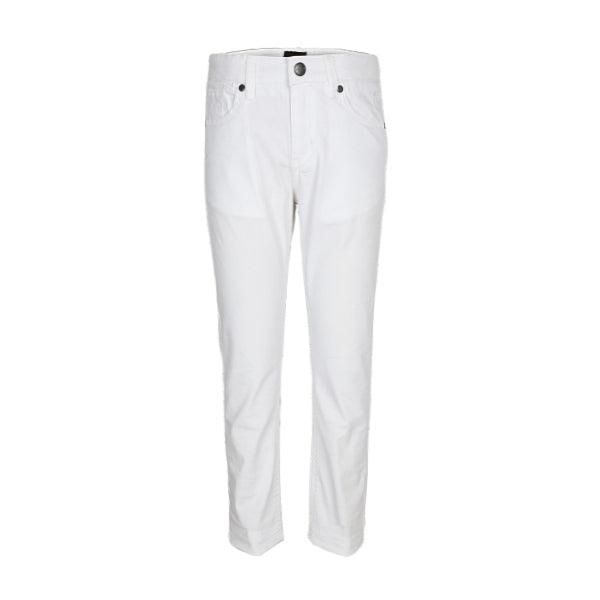 WHITE BASIC SLIM FIT SERGE TROUSER - ruffntumblekids