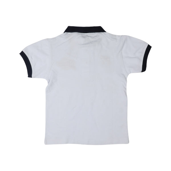 WHITE SHORT SLEEVE EMBROIDERED POLO