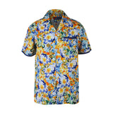 MULTI-COLOUR CUBAN COLLAR FLORAL SHORT SLEEVE SHIRT