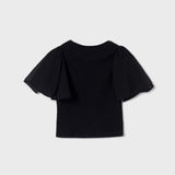 GIRLS BLACK FLARED SLEEVE TOP