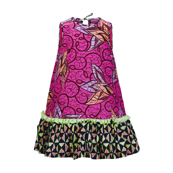 FLORAL ANKARA SLEEVELESS A-LINE DRESS