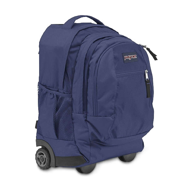 NAVY BLUE WHEELED JANSPORT BACKPACK