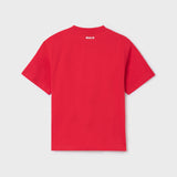 RED GRAPHIC SHORT SLEEVE T-SHIRT FOR BOYS