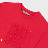 RED GRAPHIC SHORT SLEEVE T-SHIRT FOR BOYS