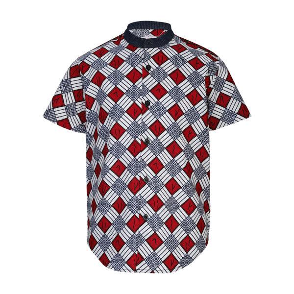 BOYS MULTICOLOUR SHORT SLEEVE ANKARA SHIRT - ruffntumblekids