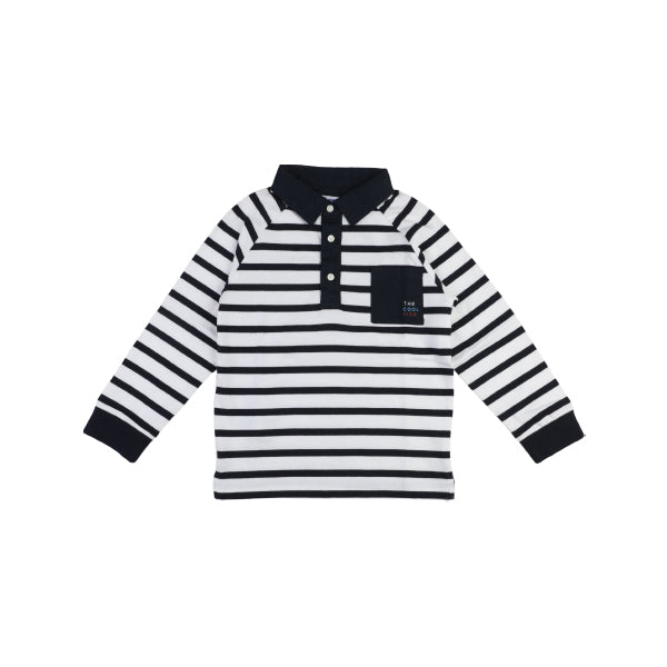 LONG SLEEVE STRIP POLO FOR BOYS