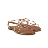 GIRLS' METALLIC GOLD EVENING SANDALS