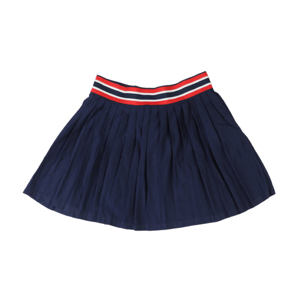 NAVY BLUE PLEATED CHIC SKIRT.