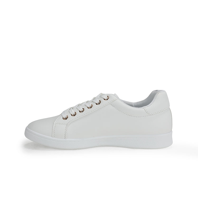 BOYS' WHITE LACE-UP SNEAKERS