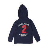 NAVY BLUE HOODIE LONG SLEEVE POLO