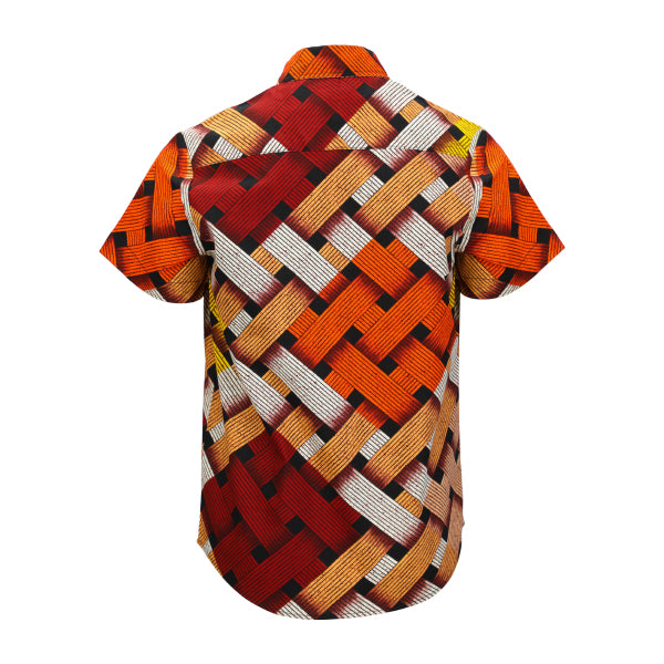 MULTI-COLOR ANKARA SHORT SLEEVE SHIRT