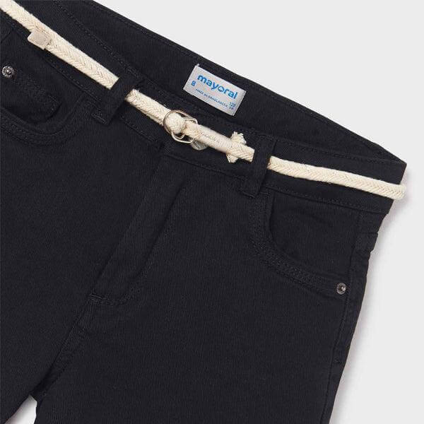 BLACK BASIC TWILL SHORT FOR GIRLS