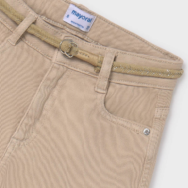 BEIGE TWILL SHORT FOR GIRLS