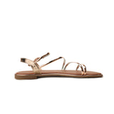 GIRLS' METALLIC GOLD EVENING SANDALS