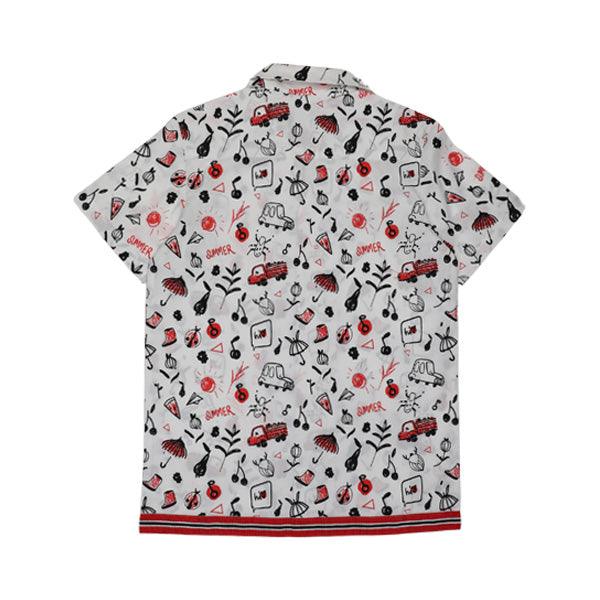 WHITE DOODLE SHORT SLEEVE SHIRT - ruffntumblekids