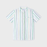 WHITE STRIPE SHORT SLEEVE SHIRT FOR BOYS