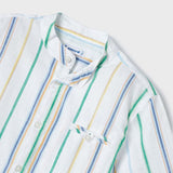 WHITE STRIPE SHORT SLEEVE SHIRT FOR BOYS