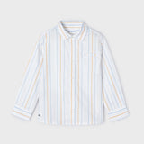 WHITE LONG SLEEVE STRIPE SHIRT FOR BOYS