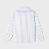 WHITE LONG SLEEVE STRIPE SHIRT FOR BOYS