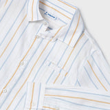 WHITE LONG SLEEVE STRIPE SHIRT FOR BOYS