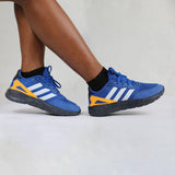 ROYAL BLUE STRIPES LACE UP SNEAKERS - ruffntumblekids