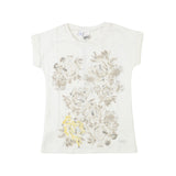 CREAM FLORAL CHIC T-SHIRT FOR GIRLS