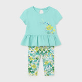 GREEN BLOUSE AND LEGGINGS SET FOR BABY GIRLS