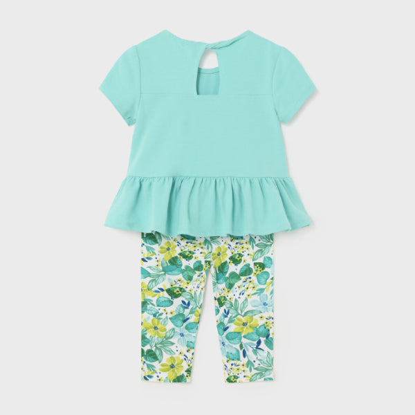 GREEN BLOUSE AND LEGGINGS SET FOR BABY GIRLS