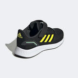 BLACK AND YELLOW LACE UP ADIDAS SNEAKERS