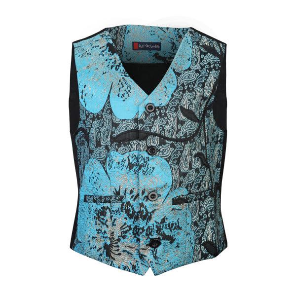 BOYS MULTI COLORED DAMASK WAISTCOAT - ruffntumblekids