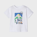 BOYS WHITE SHORT SLEEVE GRAPHIC T-SHIRT