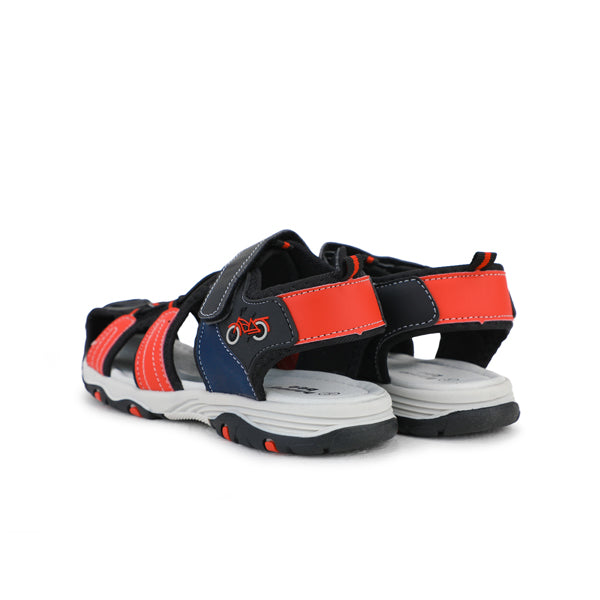 BOYS BLACK & RED TREKKERS SANDALS