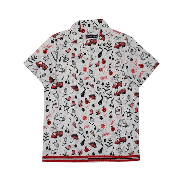 WHITE DOODLE SHORT SLEEVE SHIRT - ruffntumblekids