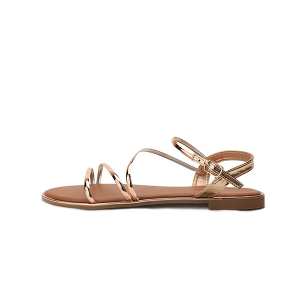 GIRLS' METALLIC GOLD EVENING SANDALS