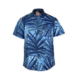 BLUE CLASSIC COLLAR ANKARA SHORT SLEEVE SHIRT