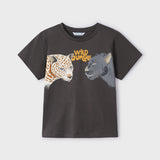 BOYS GREY PRINTED SHORT SLEEVE T-SHIRT