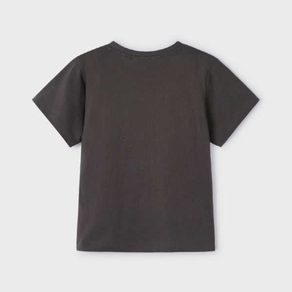 BOYS GREY PRINTED SHORT SLEEVE T-SHIRT