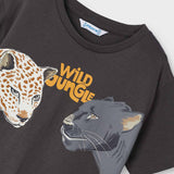 BOYS GREY PRINTED SHORT SLEEVE T-SHIRT