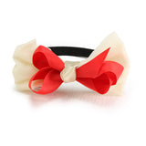 GOLD AND RED HAIR BOW