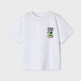 BOYS WHITE PRINT SHORT SLEEVE T-SHIRT