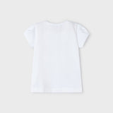 GIRLS WHITE SHORT SLEEVE GRAPHIC PRINT T-SHIRT