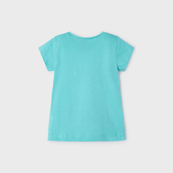 BABY GIRL GREEN SHORT SLEEVE GRAPHIC T-SHIRT