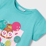 BABY GIRL GREEN SHORT SLEEVE GRAPHIC T-SHIRT
